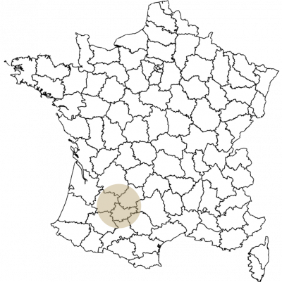 Carte de la région de Wheeler dans le sud-ouest de la France